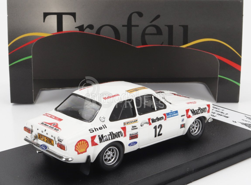 Trofeu Ford england Escort Mki (nočná verzia) N 12 4th Rally Artic 1974 Markku Alen - Ilkka Kivimaki 1:43 Biela