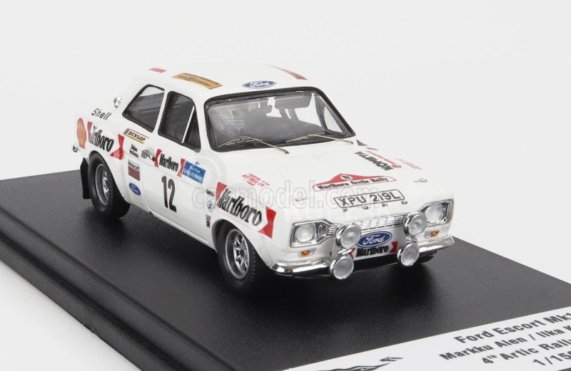 Trofeu Ford england Escort Mki (nočná verzia) N 12 4th Rally Artic 1974 Markku Alen - Ilkka Kivimaki 1:43 Biela