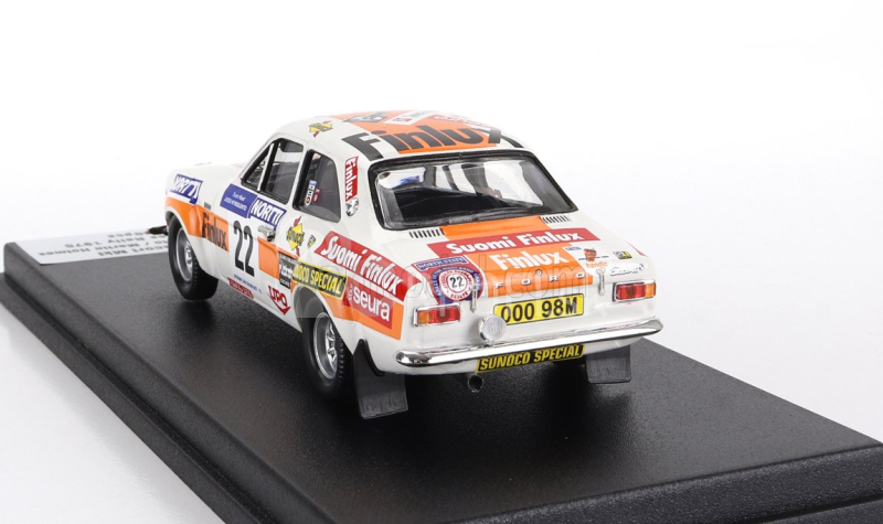 Trofeu Ford england Escort Mki (nočná verzia) N 22 Rally 1000 Lakes 1975 Juhani Kynsilehto - Martin Holmes 1:43 Bielo žltá