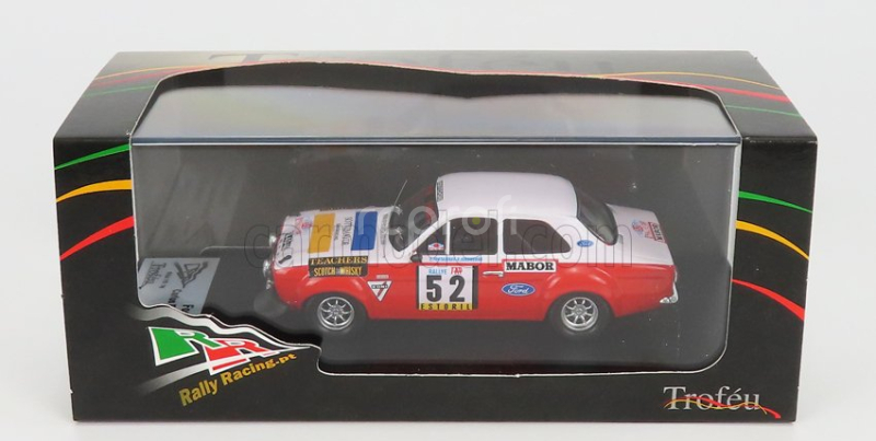 Trofeu Ford england Escort Mki (nočná verzia) N 52 Rally Tap 1974 C.fontainhas - R.seromenho 1:43 Biela červená