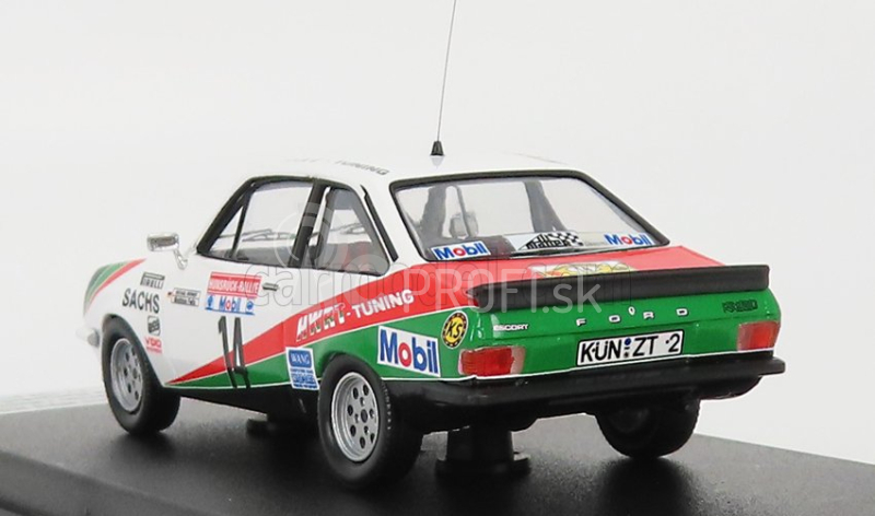 Trofeu Ford england Escort Mkii Rs 2000 N 14 Rally Hunsruck 1984 M.werner - M.feltz 1:43 Biela červená zelená