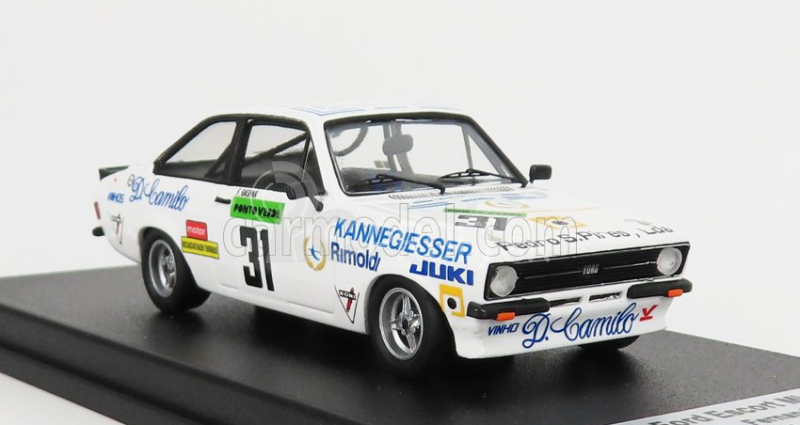 Trofeu Ford england Escort Mkii Rs 2000 N 31 2nd Rally Vila Do Conde 1981 F.gaspar 1:43 White