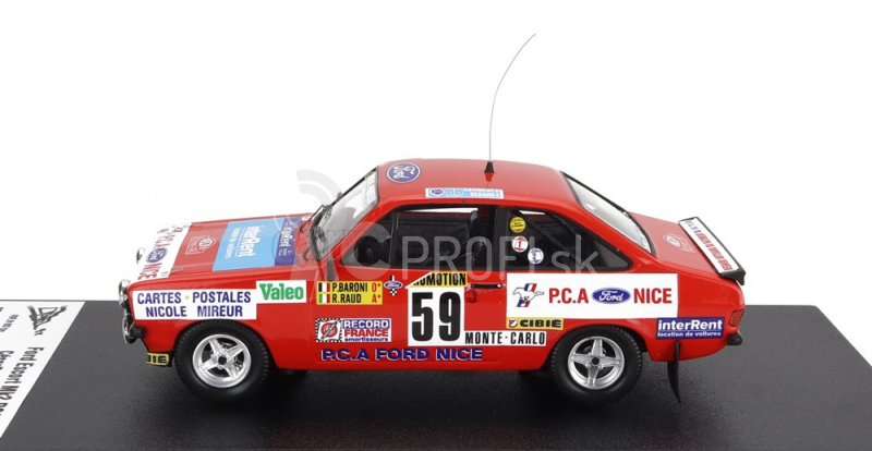 Trofeu Ford england Escort Mkii Rs2000 (nočná verzia) N 59 Rally Montecarlo 1982 C.baroni - R.baud 1:43 Red