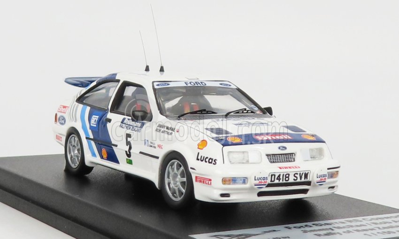 Trofeu Ford england Sierra Rs Cosworth N 5 Rally Nový Zéland 1989 J.mcrae - R.arthur 1:43 Biela Modrá