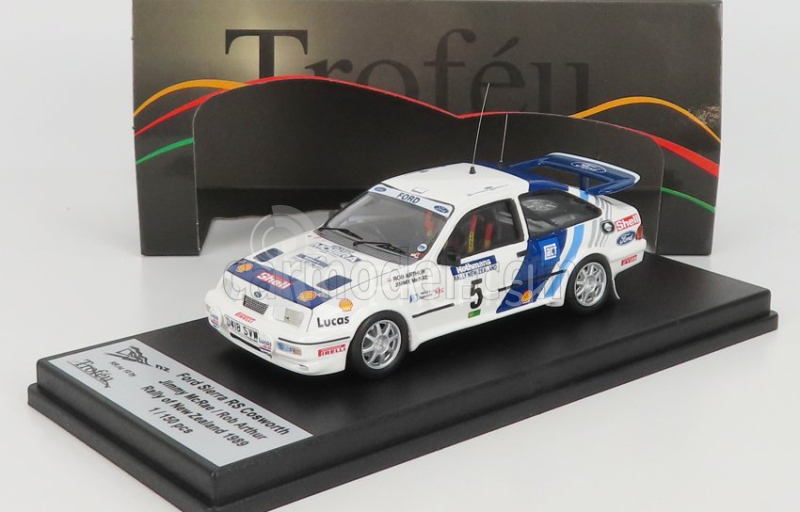 Trofeu Ford england Sierra Rs Cosworth N 5 Rally Nový Zéland 1989 J.mcrae - R.arthur 1:43 Biela Modrá