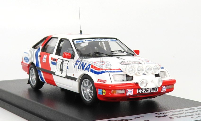 Trofeu Ford england Sierra Xr 4x4 Team Fina (nočná verzia) 4th Boucles De Spa 1988 M.lovell - T.herryman 1:43 Biela červená modrá