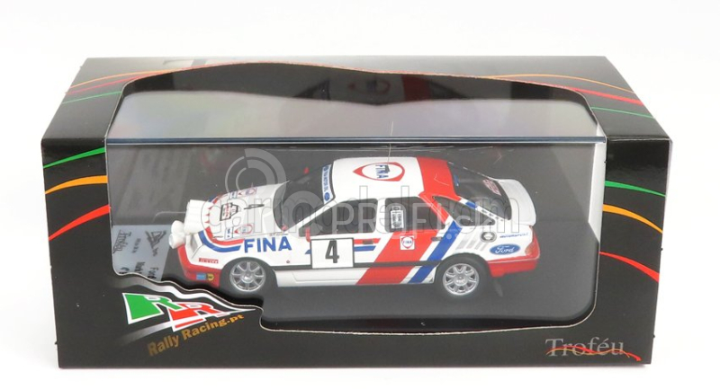 Trofeu Ford england Sierra Xr 4x4 Team Fina (nočná verzia) 4th Boucles De Spa 1988 M.lovell - T.herryman 1:43 Biela červená modrá