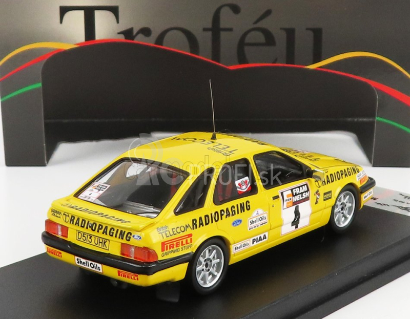 Trofeu Ford england Sierra Xr4 N 4 Rally Welsh 1987 M.lovell - R.freeman 1:43 Žltá