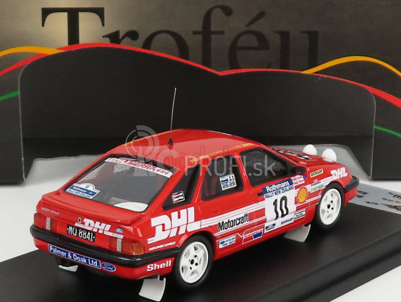 Trofeu Ford england Sierra Xr4x4 (nočná verzia) N 10 Rally Nový Zéland 1988 B.stokes - G.adams 1:43 Červená Biela