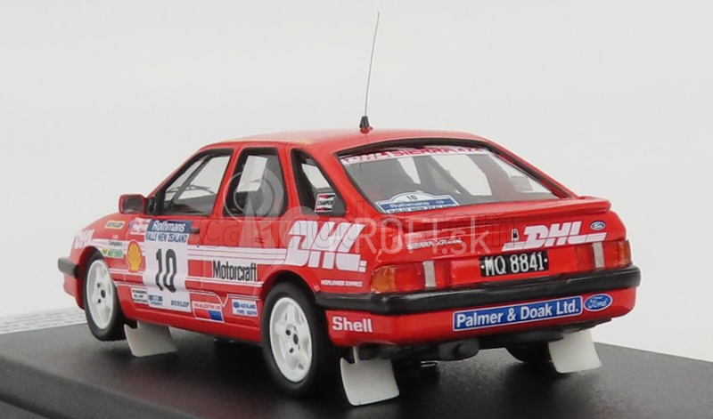 Trofeu Ford england Sierra Xr4x4 (nočná verzia) N 10 Rally Nový Zéland 1988 B.stokes - G.adams 1:43 Červená Biela