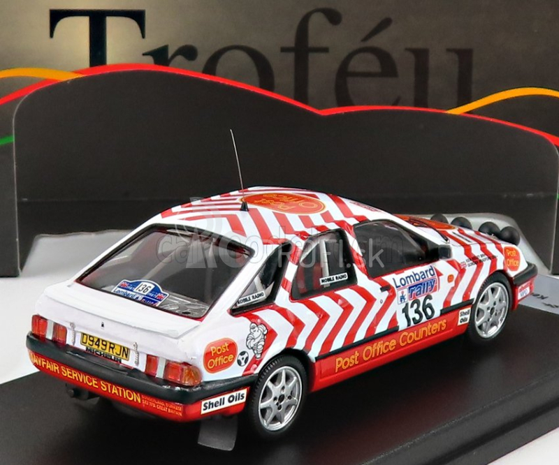 Trofeu Ford england Sierra Xr4x4 (nočná verzia) N 136 Rally Rac Lombard 1987 K.ridley - G.bradford 1:43 Biela červená