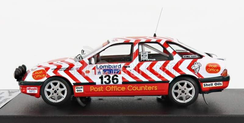 Trofeu Ford england Sierra Xr4x4 (nočná verzia) N 136 Rally Rac Lombard 1987 K.ridley - G.bradford 1:43 Biela červená