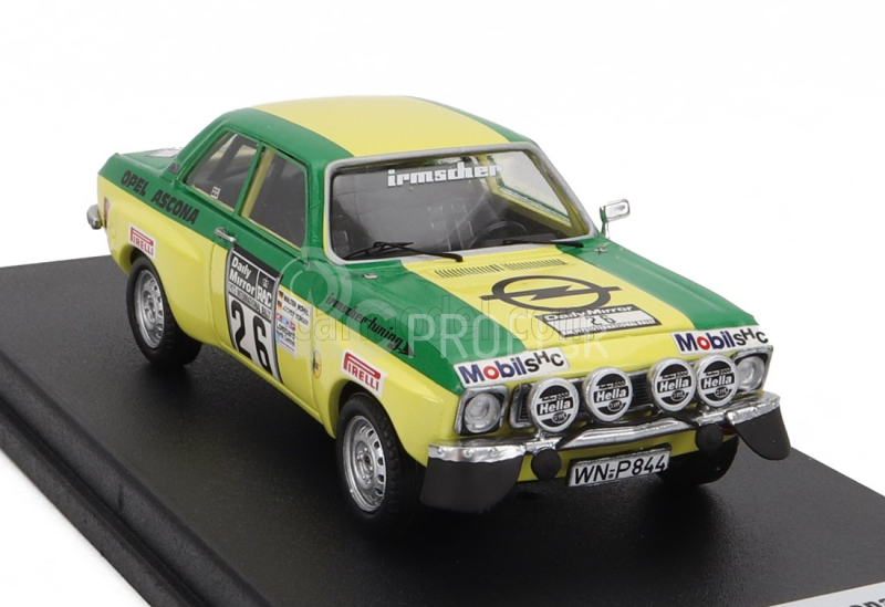 Trofeu Opel Ascona 1.9 Sr (nočná verzia) N 26 Rally Rac Lombard 1973 Walter Rohrl - Jochen Berger 1:43 Zelenožltá