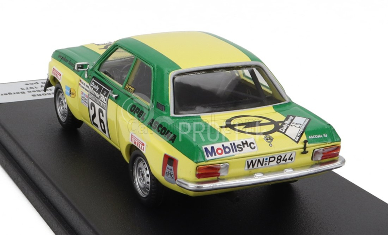 Trofeu Opel Ascona 1.9 Sr (nočná verzia) N 26 Rally Rac Lombard 1973 Walter Rohrl - Jochen Berger 1:43 Zelenožltá