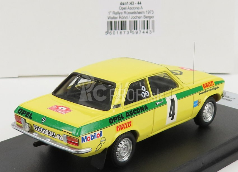 Trofeu Opel Ascona A (nočná verzia) N 4 Winner Rally Russelsheim 1973 W.rohrl - J.berger 1:43 Žltozelená