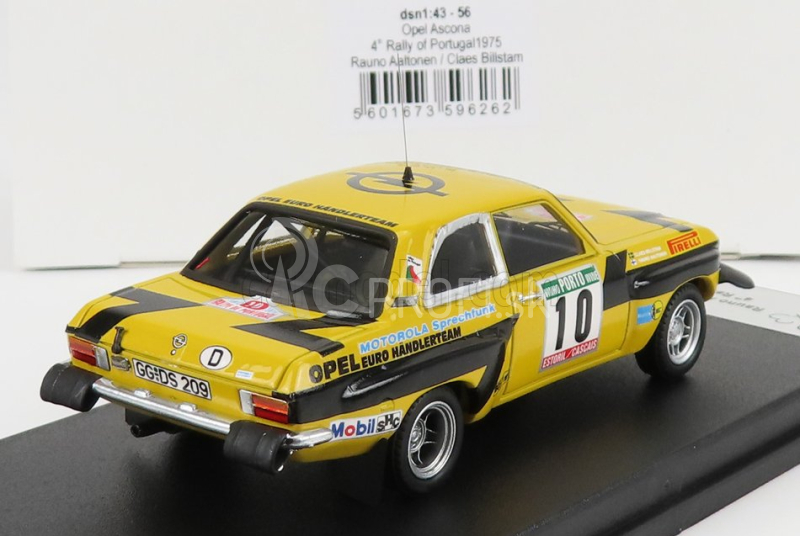 Trofeu Opel Ascona (nočná verzia) N 10 4th Rally Portugal 1975 R.aaltonen - C.billstam 1:43 Žltá čierna