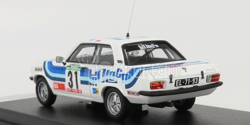 Trofeu Opel Ascona (nočná verzia) N 31 Rally Portugalsko 1980 J.santos - L.alegria 1:43 Biela Modrá