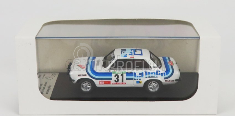 Trofeu Opel Ascona (nočná verzia) N 31 Rally Portugalsko 1980 J.santos - L.alegria 1:43 Biela Modrá