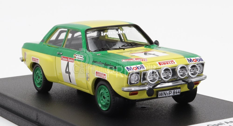 Trofeu Opel Ascona (nočná verzia) N 4 Rally Alpenfahrt 1973 W.rohrl - J.berger 1:43 Žltozelená