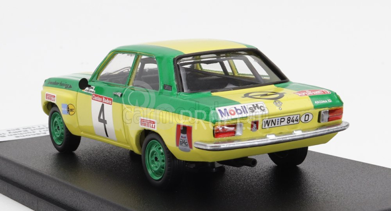 Trofeu Opel Ascona (nočná verzia) N 4 Rally Alpenfahrt 1973 W.rohrl - J.berger 1:43 Žltozelená