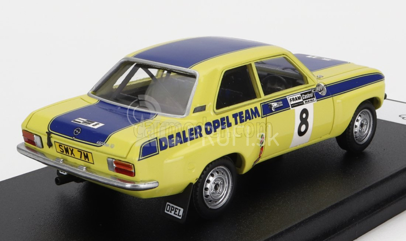 Trofeu Opel Ascona (nočná verzia) N 8 Rally Welsh 1974 T.fall - M.broad 1:43 Žlto-modrá