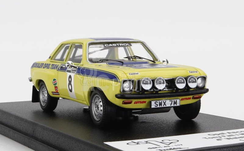 Trofeu Opel Ascona (nočná verzia) N 8 Rally Welsh 1974 T.fall - M.broad 1:43 Žlto-modrá