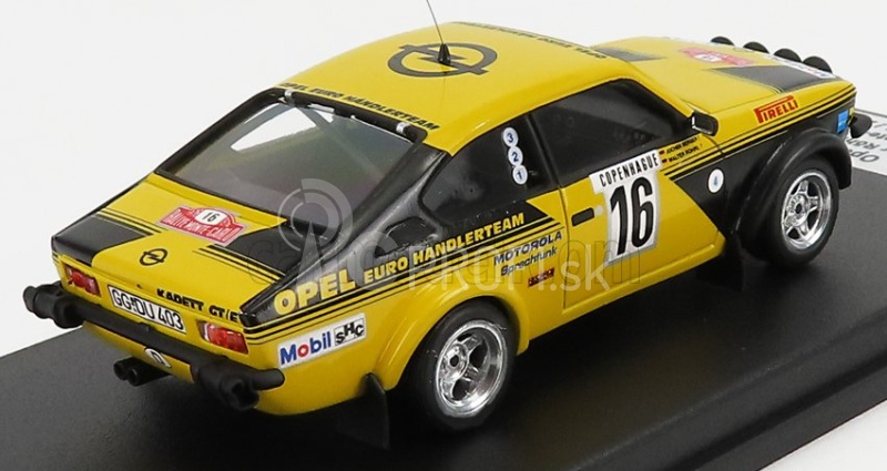 Trofeu Opel Kadett C Gt/e (nočná verzia) N 16 4th Rally Montecarlo 1976 Walter Rohrl - Jochen Berger 1:43 Žltá čierna