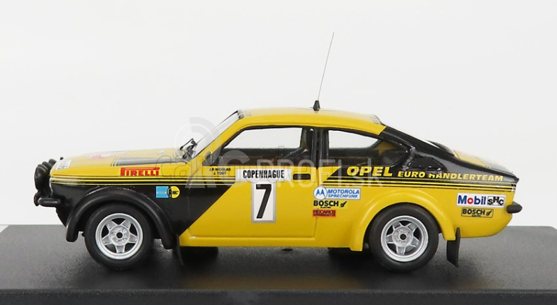 Trofeu Opel Kadett Gt/e (nočná verzia) N 7 Rally Montecarlo 1977 J.p.nicolas - J.todt 1:43 Žltá čierna