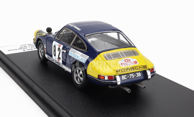 Trofeu Porsche 911s Coupe N 82 Tap Rally 1970 Colaco Marques - Jorge Cirne 1:43 Modro-žltá