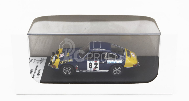 Trofeu Porsche 911s Coupe N 82 Tap Rally 1970 Colaco Marques - Jorge Cirne 1:43 Modro-žltá