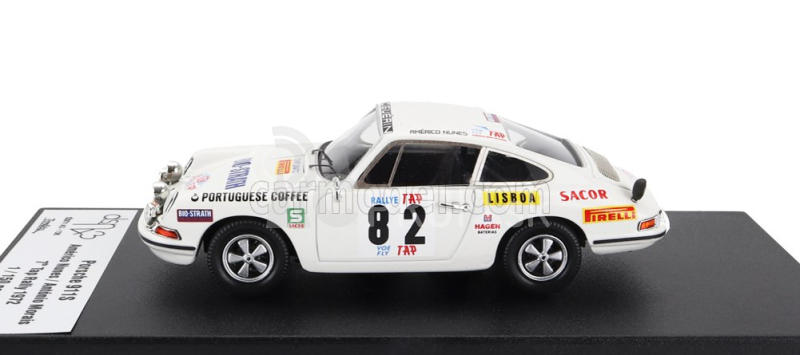 Trofeu Porsche 911s (nočná verzia) N 82 Tap Rally 1972 A.nunes - A.morais 1:43 Biela