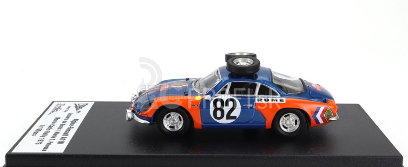 Trofeu Renault A110 Alpine (nočná verzia) N 82 Rally Montecarlo 1973 Umberto De Bonis - Maria T.pelossa 1:43 Modrá oranžová