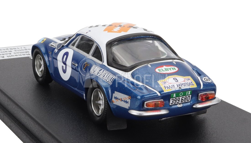 Trofeu Renault A110 Alpine (nočná verzia) N 9 2nd Rally Acropolis 1975 Tassos Livieratos (siroco) - Miltos Andrioulos 1:43 Blue Met White