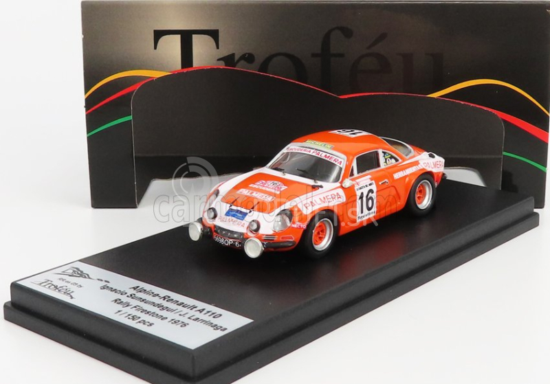 Trofeu Renault Alpine A110 N 16 Rally Firestone 1976 I.sunsundegui - J.larrinaga 1:43 Oranžová biela