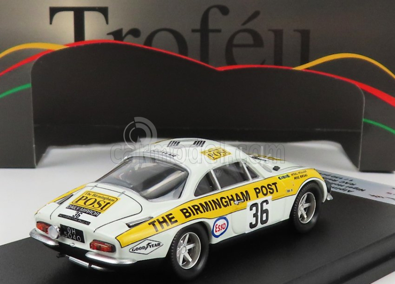 Trofeu Renault Alpine A110 N 36 Rally Rac Lombard 1971 N.hollier - M.broad 1:43 Bielo žltá