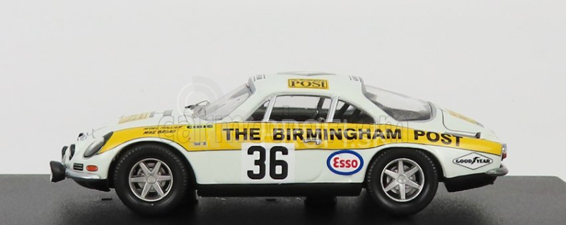 Trofeu Renault Alpine A110 N 36 Rally Rac Lombard 1971 N.hollier - M.broad 1:43 Bielo žltá