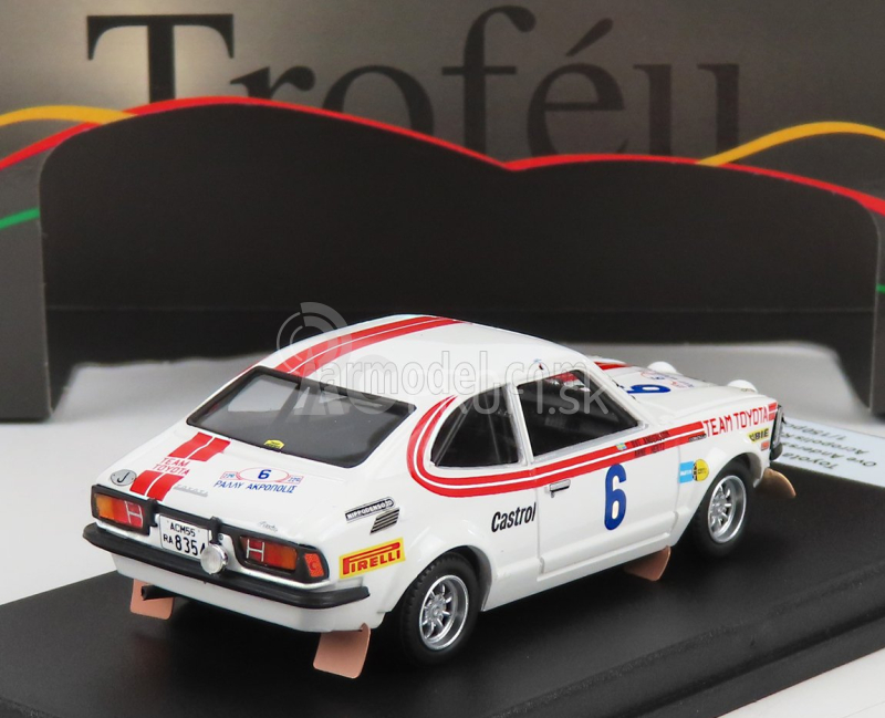 Trofeu Toyota Corolla Levin (nočná verzia) N 6 Rally Acropolis 1975 O.andersson - A.hertz 1:43 Biela červená