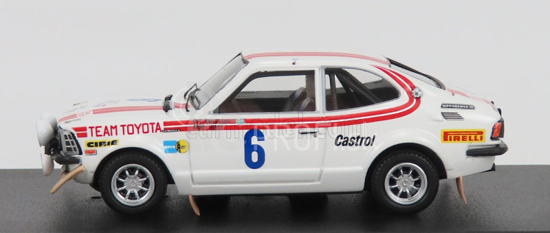 Trofeu Toyota Corolla Levin (nočná verzia) N 6 Rally Acropolis 1975 O.andersson - A.hertz 1:43 Biela červená