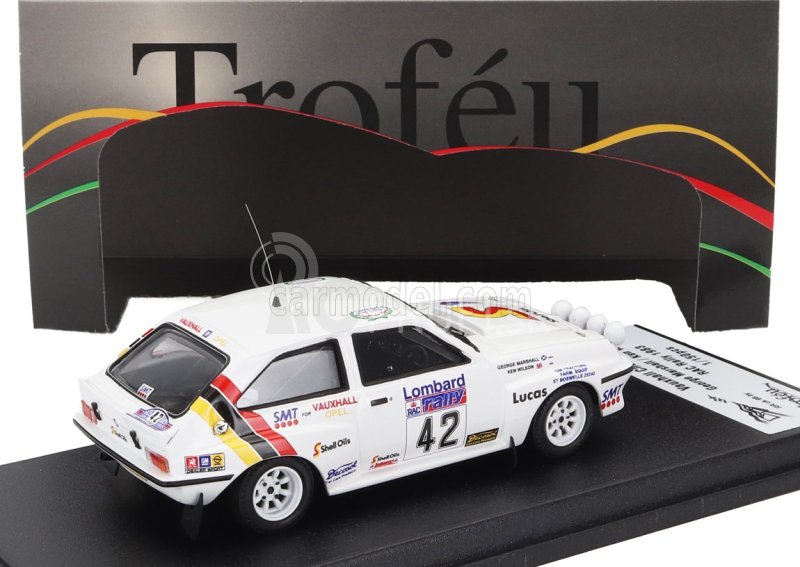 Trofeu Vauxhall Chevette Hsr (nočná verzia) N 42 Rally Rac Lombard 1983 George Marshall - Ken Wilson 1:43 Biela