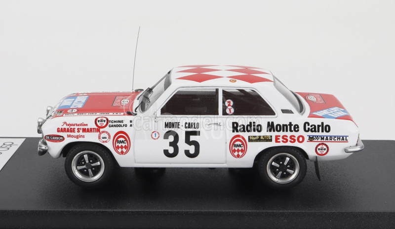 Trophy Opel Ascona N 35 Rally Montecarlo 1975 Tchine - P.gandolfo 1:43 Biela červená