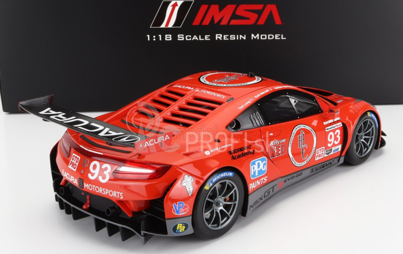 Truescale Acura Nsx Gt3 Evo22 Team Edge Motorsport N 93 12h Sebring 2022 1:18 červená