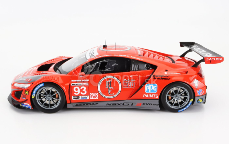 Truescale Acura Nsx Gt3 Evo22 Team Edge Motorsport N 93 12h Sebring 2022 1:18 červená