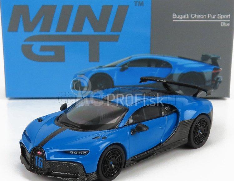 Truescale Bugatti Chiron Pur Sport N 16 2018 1:64 Modrá čierna