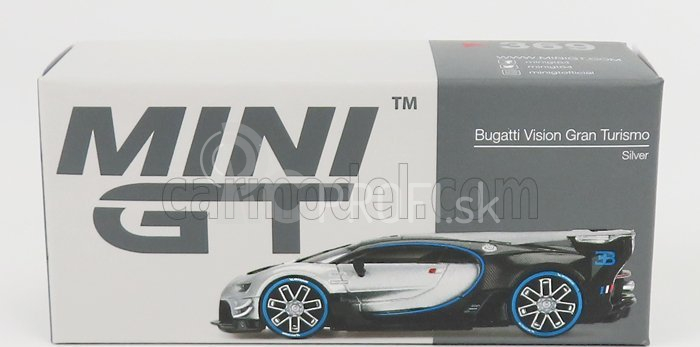 Truescale Bugatti Vision Gran Turismo N 16 Concept 2018 1:64 strieborná čierna