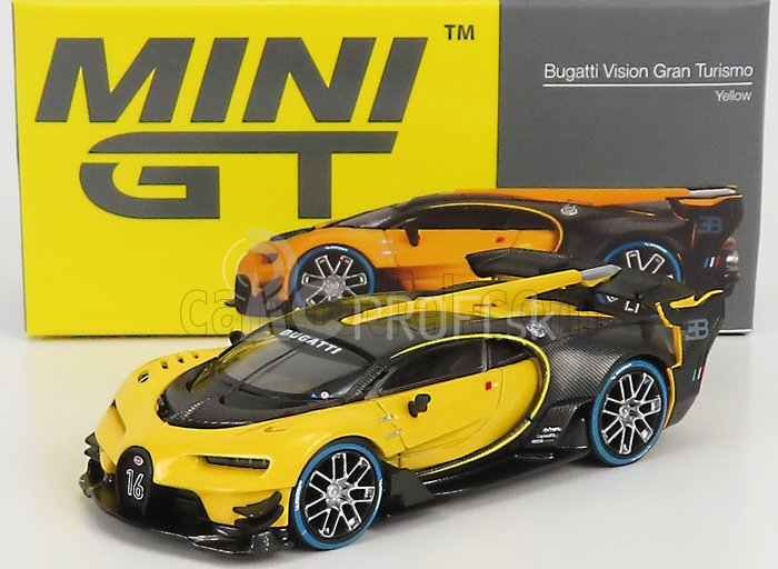 Truescale Bugatti Vision Gran Turismo N 16 Concept 2018 1:64 Yellow Carbon