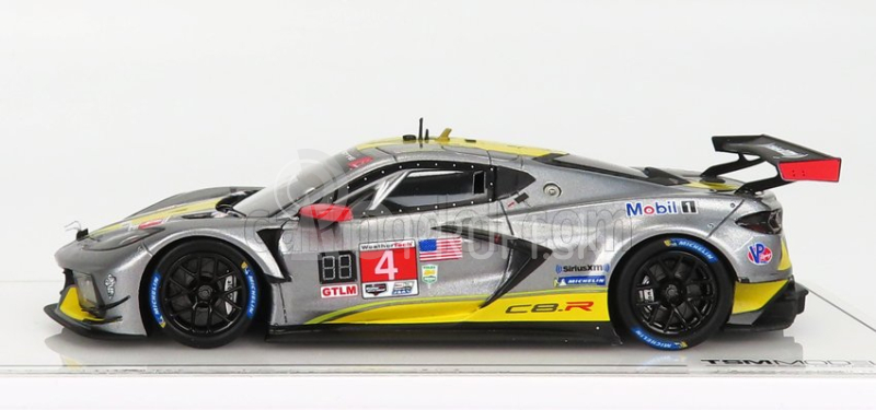 Truescale Chevrolet C8.r 6.2l V8 Team Corvette Racing N 4 2nd Gtlm Class 24h Daytona 2021 T.milner - A.sims - N.tandy 1:43 Žlto-sivá