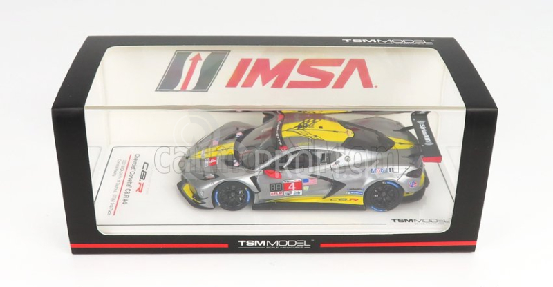 Truescale Chevrolet C8.r 6.2l V8 Team Corvette Racing N 4 2nd Gtlm Class 24h Daytona 2021 T.milner - A.sims - N.tandy 1:43 Žlto-sivá