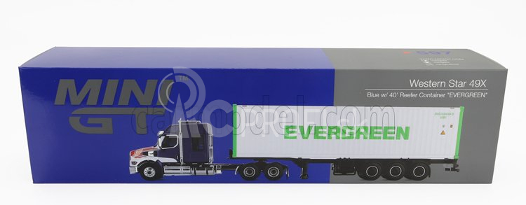 Truescale Western star 49x Truck Trasporto Container 40' Evergreen 1990 1:64 Modrá biela