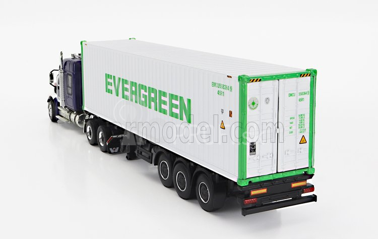 Truescale Western star 49x Truck Trasporto Container 40' Evergreen 1990 1:64 Modrá biela