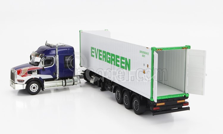 Truescale Western star 49x Truck Trasporto Container 40' Evergreen 1990 1:64 Modrá biela